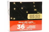 Víceprutý mikro LED pásek na baterie - 53 cm - 36 diod - teplá bílá