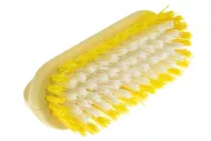 Plastový oválný kartáč s uchem BUCATO - Žluto bílý (15x6cm) chlup 2,5cm