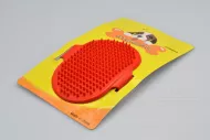 Silikonový kartáč na vyčesávání zvířecí srsti - Červený (12,5cm)