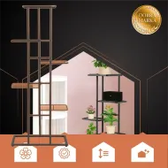 Stojan na květiny Ruhhy - 106 cm - 6 polic - černý