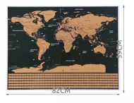 Stírací mapa světa s vlajkami a doplňky - v dárkovém tubusu - 82 x 59 cm - Malatec