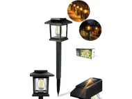 Solární LED sloupková lampa - Sunlight A6109 - 38 cm - sada 2 ks
