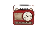  Retro hodiny - skříňka na klíče v imitaci rádia - 22 cm