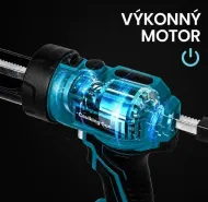 Akumulátorová tmelicí pistole HAYAMI - 4 rychlosti - tlak 300 kg - 21V + 2x baterie