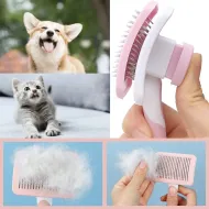 Kartáč na srst pro psy a kočky PetComb - růžový