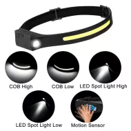 Univerzální dobíjecí COB LED čelovka