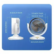 Kompaktní stolní ventilátor F808 - bílý