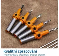 Záhlubníky do dřeva s vrtákem - sada 5 ks
