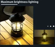 LED přenosná kempingová lampa na USB dobíjení - nouzové závěsné stanové světlo