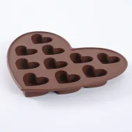 Silikonová forma na čokoládu nebo na led ve tvaru srdce