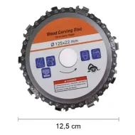 Řetězový řezný kotouč na dřevo - 125 x 22 mm