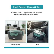 Ohřívací box na obědy Nakida HT-501 s napájením 220V + 12V - zelený