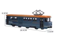 Kovová tramvaj Tatra T3 - modro-žlutá