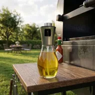 Dávkovač oleje s rozstřikovačem 200 ml - stříbrný