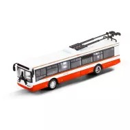 Kovový trolejbus na zpětný chod - 16 cm - červený - Rappa