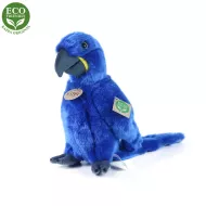 Plyšový papoušek modrý Ara Hyacintový stojící, 23 cm