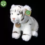 plyšový tygr bílý sedící, 25 cm