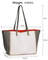 Elegantní kabelka LS00477 - šedo-bílá - LS Fashion 