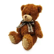 Plyšový medvěd s mašlí - tmavě hnědý - 27 cm - Rappa