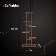 Stojan na květiny Ruhhy - 106 cm - 6 polic - černý