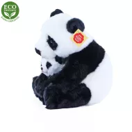 Plyšová panda s mládětem, 27 cm