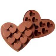 Silikonová forma na čokoládu nebo na led ve tvaru srdce