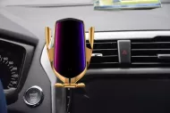Bezdrátová nabíječka a držák do auta Lux R1 2 v 1 - zlatý