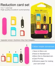 Set redukcí pro SIM kartu - 5 ks