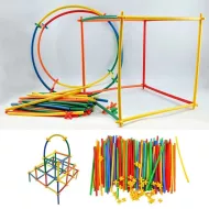 Kreativní dětská modelovací stavebnice - skládací tyčky - 500 dílků