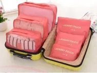 Praktické cestovní tašky a organizéry na cesty - 6 ks - lososové