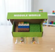 Magnetická stavebnice Module World - 48 kostiček + 2 figurky