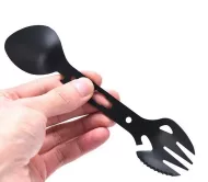 Multifunkční vidlička s nožem a otvírákem na konzervy 8v1