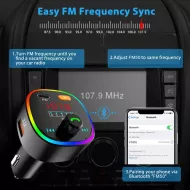 Bluetooth transmitter 5.0 FM S27 - černý