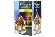 Vánoční domeček s LED světýlky - 10 cm - 1 ks