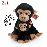 Plyšová opice s mládětem - se zvukem - 27 cm - Rappa
