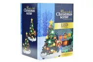 Ručně malovaný vánoční stromeček s LED světýlky - 18 cm
