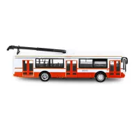 Kovový trolejbus na zpětný chod - 16 cm - červený - Rappa