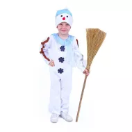 Dětský kostým sněhulák s čepicí a červenou šálou (S) EKO