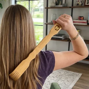 Masážní bambusové drbátko na záda - 46 cm