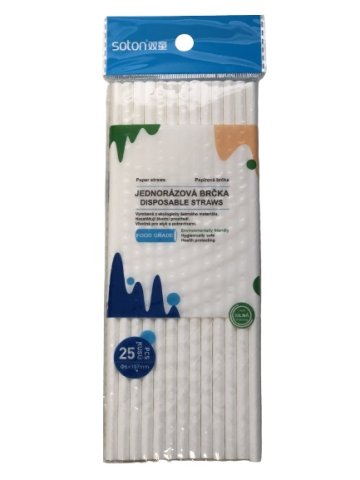 Jednorázová papírová nápojová brčka - 25 ks
