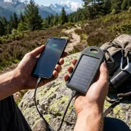 Solární powerbanka se záložní baterií - 5000 mAh