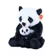 Plyšová panda s mládětem, 27 cm