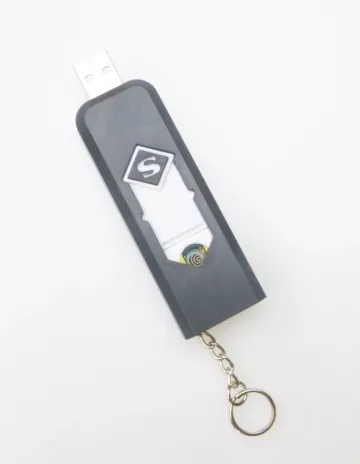 Žhavící zapalovač s nabíjením přes USB - černý
