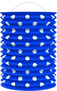 Papírový lampion - modrý s tečkami - 23 cm - Rappa