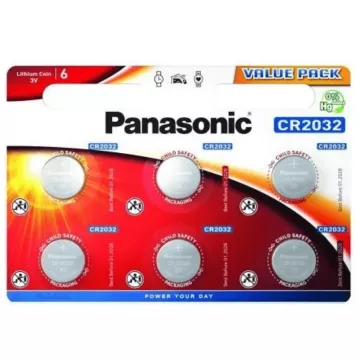 Lithiová knoflíková baterie - 6x CR2032 - Panasonic