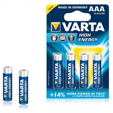 Alkalické baterie High Energy LR03 - 4x AAA - 1,5V - Varta Alkalické baterie High Energy LR03 - 4x AAA - 1,5V - Varta