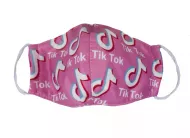 Dětská textilní rouška na více použití - se silnější látkou - TikTok - růžová - 1 ks
