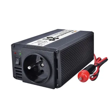 Invertor Solight  IN05 - 12V - USB 500mA - kovový - černý - max. zatížení: 200W