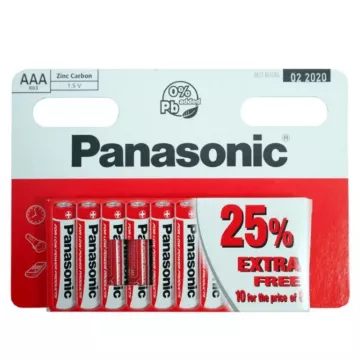 Mikrotužkové baterie Zinc - 10x AAA - Panasonic