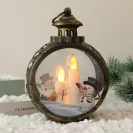 Vánoční lucerna - sněhuláci